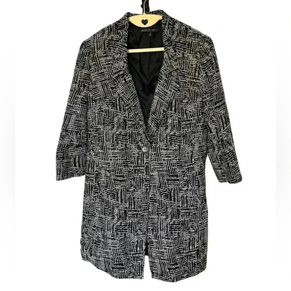 Lafayette 148 Black and White Patterned Jacket - Picture 1 of 6